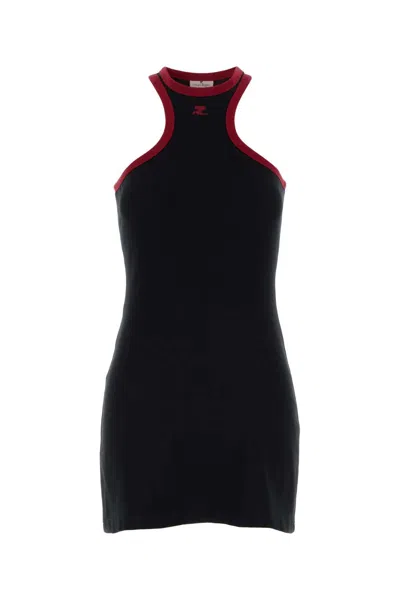 Courrèges Courreges Black Cotton Mini Dress In Black