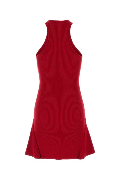 Courrèges Viscose Blend Dress With Button Detail In Red