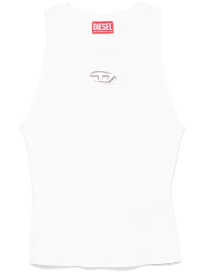 Diesel 'm-caddix' Black Top With Oval D Logo Plaque On The Front In Black