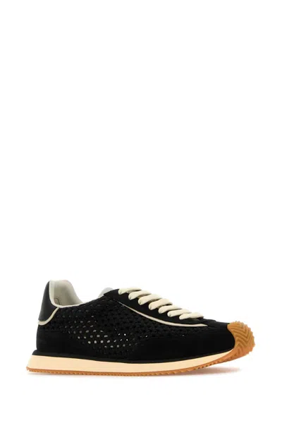 Dolce & Gabbana Black Fabric Sneakers In Multi