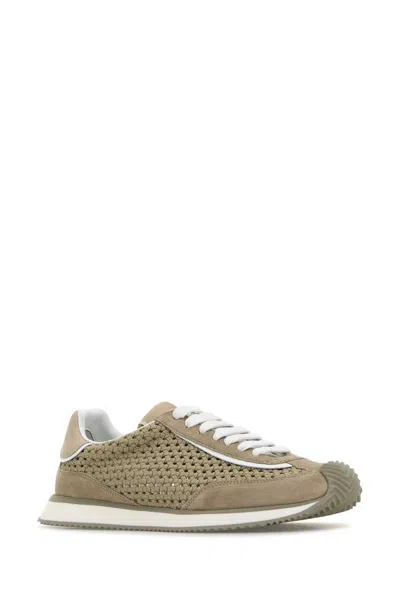 Dolce & Gabbana Men Cappuccino Fabric Sneakers