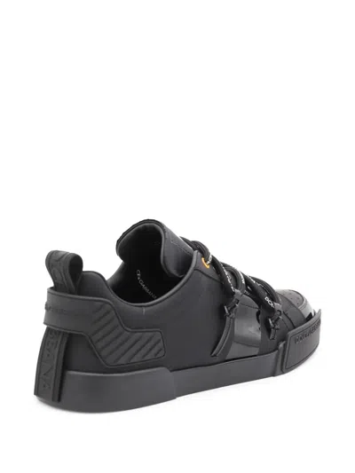 Dolce & Gabbana Sneakers Low Top Perforated Toe In Black