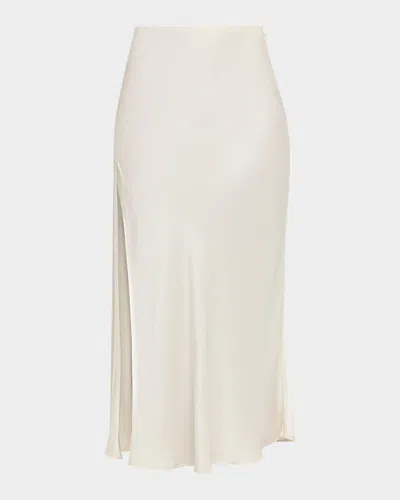 Lapointe Satin Handkerchief Skirt In White