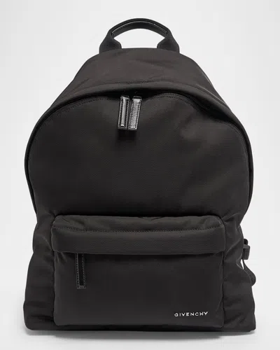Givenchy Black Backpack With Adjustable Shoulder Straps And Logo On Front In Tech Fabric Man