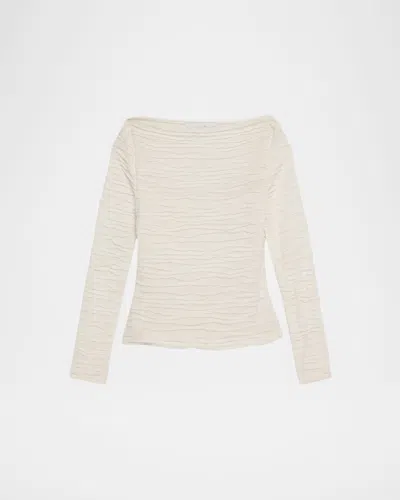 Proenza Schouler White Label Paloma Long-sleeve Textured Top In White