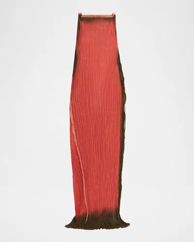Jason Wu Collection Painted Stripe Pleated Boat-neck Backless Gown In Red