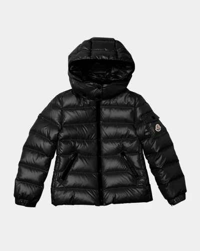 Moncler Girl's Bady Short Hooded Down Puffer Jacket In Black