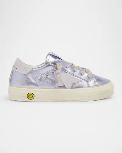Golden Goose Kid - May Sneakers In Silver