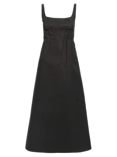 Marni Trapeze Midi Dress With Structured Bustier In Black