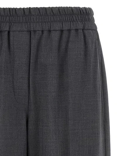Brunello Cucinelli Grey Pants With Elastic Waist In Gray