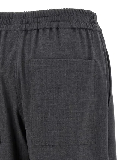 Brunello Cucinelli Grey Pants With Elastic Waist In Gray
