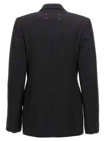 Maison Margiela Double-breasted Blazer Blazer And Suits Black In Black