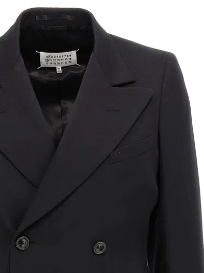Maison Margiela Double-breasted Blazer Blazer And Suits Black In Black