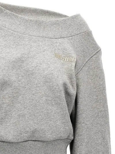 Attico The  Crossed Back Logo Sweatshirt In Melange Grey