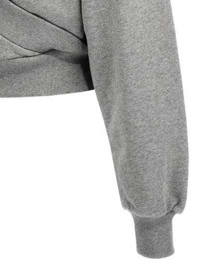 Attico The  Crossed Back Logo Sweatshirt In Melange Grey