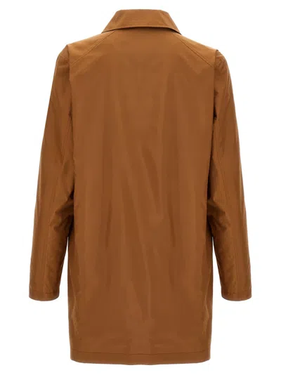 Pal Zileri Reversible Car Coat Front Pockets Long Sleeves In Brown