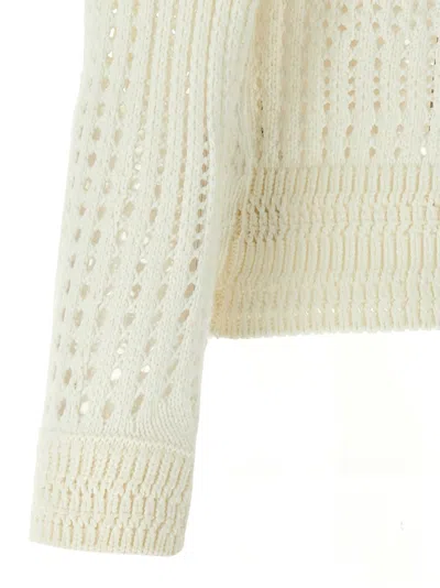 Ermanno Scervino Cropped Openwork Cardigan With Rhinestone Appliqué