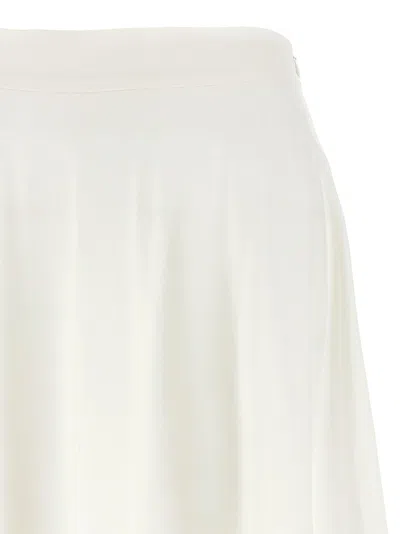Twinset Twin-set Flared Cotton Poplin Sangallo Skirt In White