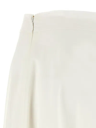 Twinset Twin-set Flared Cotton Poplin Sangallo Skirt In White
