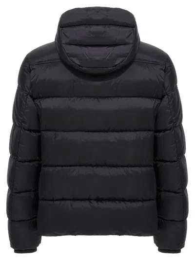 Moorer Quilted Hooded Jacket Removable Hood In Blue