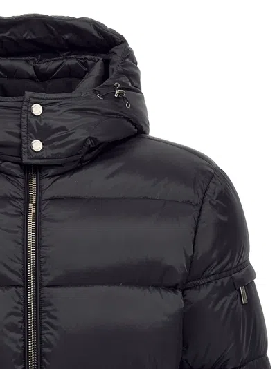 Moorer Quilted Hooded Jacket Removable Hood In Blue