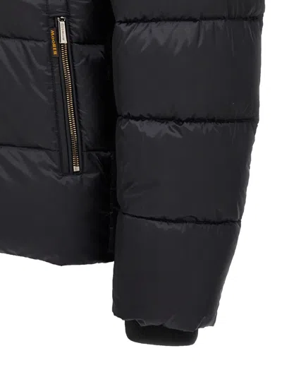 Moorer Quilted Hooded Jacket Removable Hood In Blue