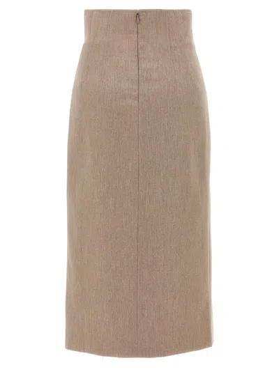 The Andamane Stephanie Mid-length Skirt In Neutral