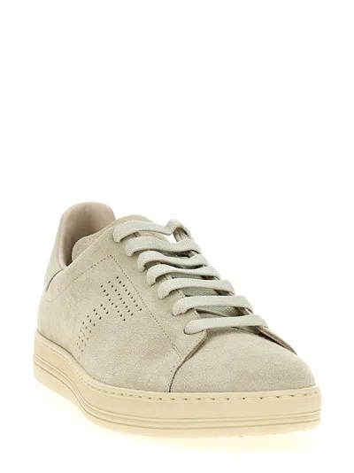 Tom Ford Leather Warwick Sneakers Rubber Sole Perforated Detailing