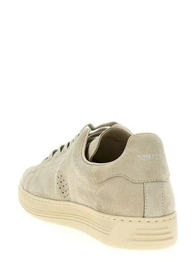 Tom Ford Leather Warwick Sneakers Rubber Sole Perforated Detailing