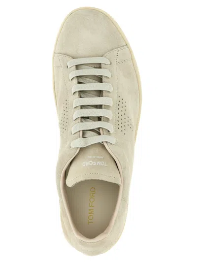 Tom Ford Leather Warwick Sneakers Rubber Sole Perforated Detailing