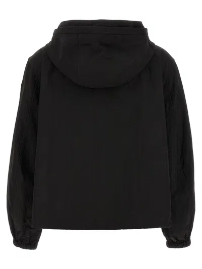 Kenzo Windproof Jacket With Adjustable Drawstring In Black
