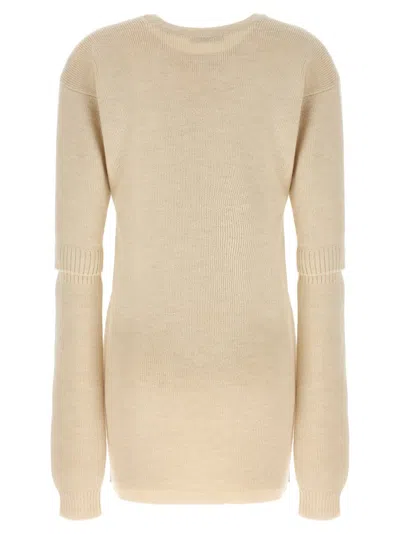 Lemaire Knitted Dress With Removable Sleeves In Neutral