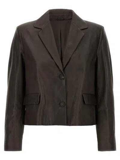 Brunello Cucinelli Blazer Nappa Monile Blazer And Suits Brown