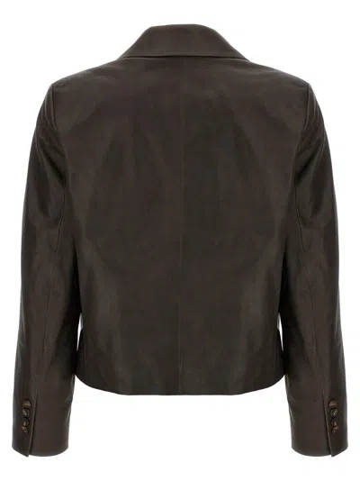 Brunello Cucinelli Blazer Nappa Monile Blazer And Suits Brown