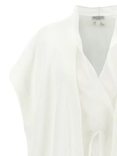 Brunello Cucinelli Layered English Rib Knit Cardigan