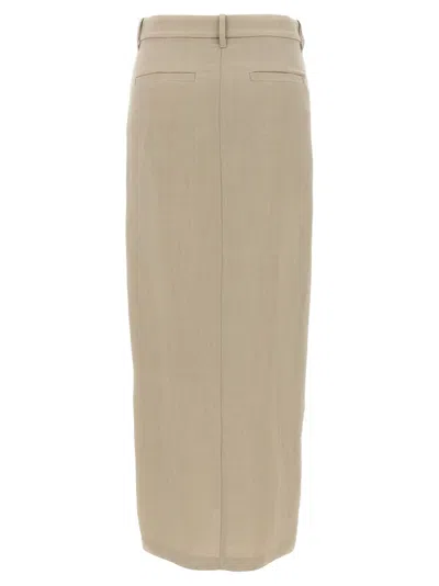 Brunello Cucinelli Wrap Skirt With Back Pockets And Belt Loops In Neutral