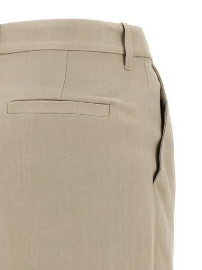 Brunello Cucinelli Wrap Skirt With Back Pockets And Belt Loops In Neutral