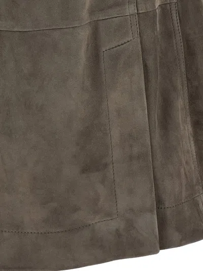 Brunello Cucinelli Couture Suede Vest With Jewel Detailing