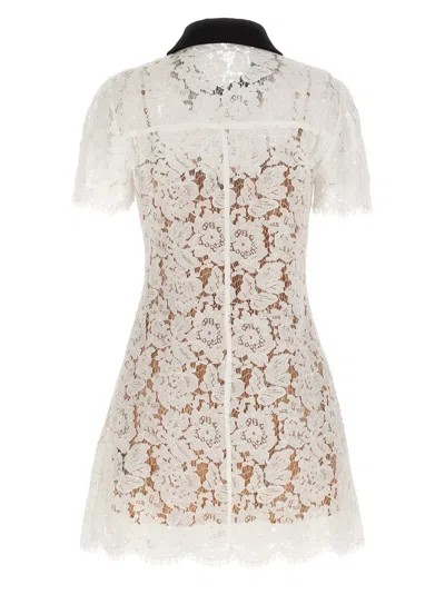 Self-portrait Delicate Lace Dress With Structured Pockets In White