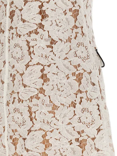 Self-portrait Delicate Lace Dress With Structured Pockets In White