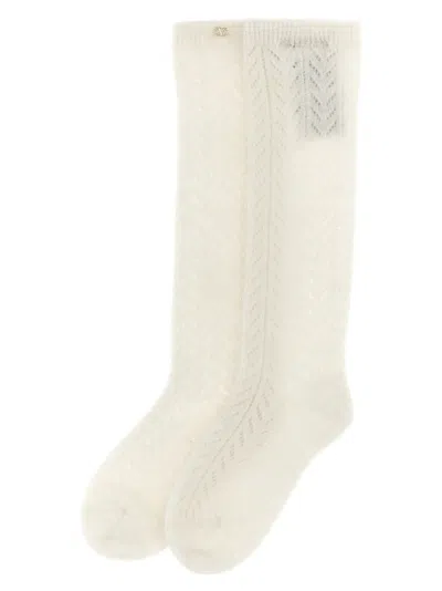 Valentino Garavani Openwork Wool-mohair Socks
