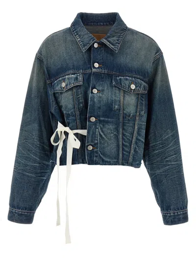 Mm6 Maison Margiela Mm6 By Maison Margiela Tape Denim Jacket In Blue