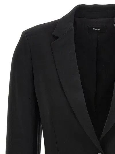 Theory Tailored Blazer With Back Vent And Cuffs In Black