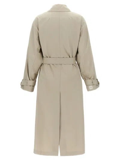 Max Mara Grey Strench Trench Coat In Neutral