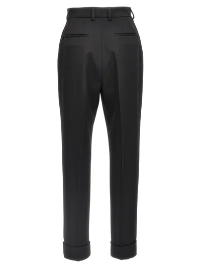Dolce & Gabbana Tailored Wool Trousers With Ironed Pleat In Black