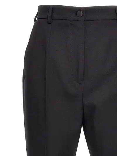 Dolce & Gabbana Tailored Wool Trousers With Ironed Pleat In Black