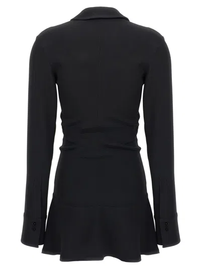 Attico Mini Dress With Deep V-neck In Black