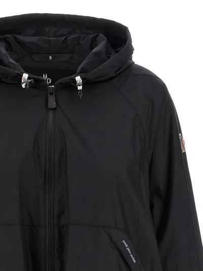Moncler 'weekend' Hooded Jacket With Elastic Details In Black