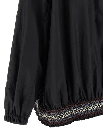 Moncler 'weekend' Hooded Jacket With Elastic Details In Black