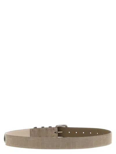 Brunello Cucinelli Suede Accessory Featuring Multiple Holes